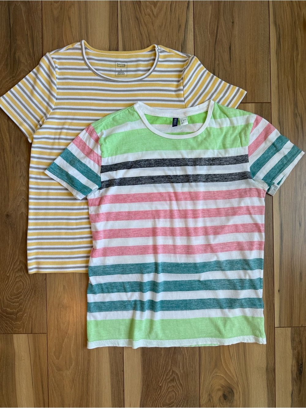 Bundle of 2 Striped T-Shirts Size S H&M Divided & Hasting & Smith